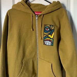 Supreme x Disturbed collaboration zip up hoodie